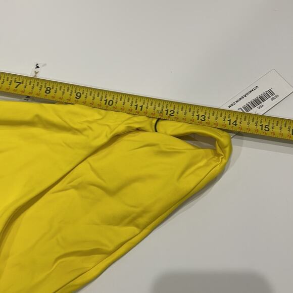 Vitamin A Swim 2 Piece  NWT Yellow Triangle Top and Classic Bikini Bottom - Picture 4 of 8